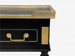 Maison Jansen Louis XVI Hollywood Regency Bronze Marble Ebonized Console France 1930s - 4327612