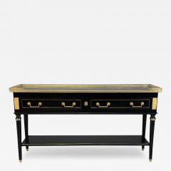 Maison Jansen Louis XVI Hollywood Regency Bronze Marble Ebonized Console France 1930s - 4327636
