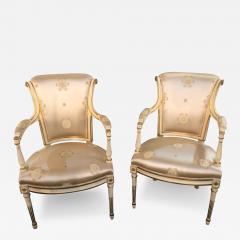 Maison Jansen Louis XVI Style Hollywood Regency Fauteuils Scalamandre Silk Upholstery Jansen - 2988648