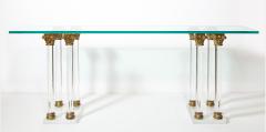 Maison Jansen Lucite and Bronze Console Table - 1984807