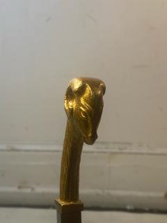 Maison Jansen MAISON JANSEN NICKEL AND BRASS RAMS HEAD AND HOOVES MAGAZINE RACK - 2413895