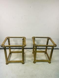 Maison Jansen MAISON JANSEN PAIR OF BRASS TABLES WITH SCALLOP DESIGN CORNERS - 3328749