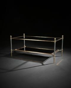 Maison Jansen MID 20TH CENTURY MAISON JANSEN BRASS STEEL AND LEATHER COFFEE TABLE - 1999808