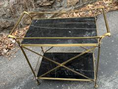 Maison Jansen MID CENTURY BRONZE AND BLACK MARBLE DIRECTOIRE BAR CART BY MAISON JANSEN - 4021666