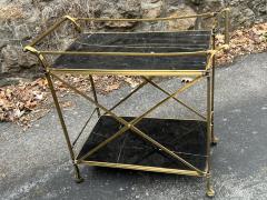 Maison Jansen MID CENTURY BRONZE AND BLACK MARBLE DIRECTOIRE BAR CART BY MAISON JANSEN - 4021669