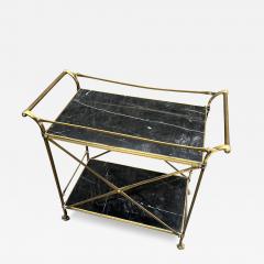 Maison Jansen MID CENTURY BRONZE AND BLACK MARBLE DIRECTOIRE BAR CART BY MAISON JANSEN - 4023509