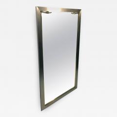 Maison Jansen MODERN BRUSHED STEEL AND BRASS SWAN HEAD MIRROR - 866739