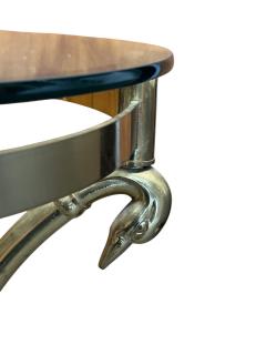 Maison Jansen MODERNIST BRASS SWAN HEAD PALMATE FOOT TABLES STYLE OF MAISON JANSEN - 4405758