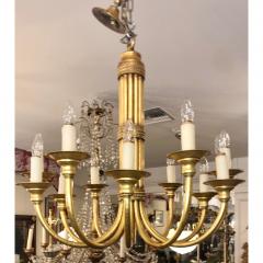 Maison Jansen Maison Jansen Art Deco Gilt Metal 12 Light Chandelier - 1683028