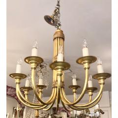 Maison Jansen Maison Jansen Art Deco Gilt Metal 12 Light Chandelier - 1683029