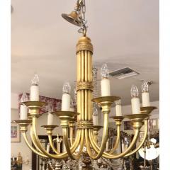 Maison Jansen Maison Jansen Art Deco Gilt Metal 12 Light Chandelier - 1683030