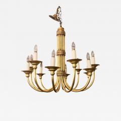 Maison Jansen Maison Jansen Art Deco Gilt Metal 12 Light Chandelier - 1685150