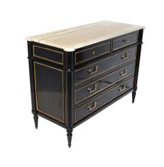 Maison Jansen Maison Jansen Attributed Ebonized Louis XVI Commodes - 1312489