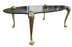 Maison Jansen Maison Jansen Bronze Glass Ball and Claw Foot Cocktail Table - 3935817
