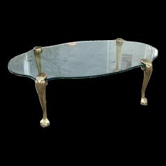 Maison Jansen Maison Jansen Bronze Glass Ball and Claw Foot Cocktail Table - 3935819