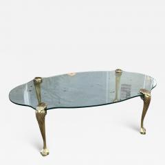 Maison Jansen Maison Jansen Bronze Glass Ball and Claw Foot Cocktail Table - 3940243