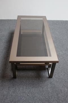 Maison Jansen Maison Jansen Bronze and Smoked Mirror Glass Two Tier Coffee Table - 2985767