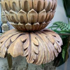 Maison Jansen Maison Jansen Carved Wooden Pineapple Table Lamp - 3032369