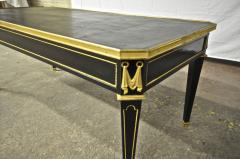 Maison Jansen Maison Jansen Chicest Black Coffee Table with Gold Bronze and Leather Top - 454932