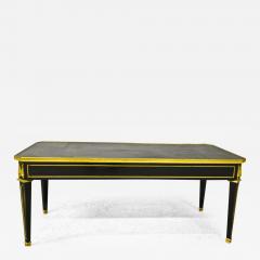Maison Jansen Maison Jansen Chicest Black Coffee Table with Gold Bronze and Leather Top - 468855