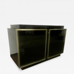 Maison Jansen Maison Jansen Chicest Black Lacquer Brushed Steel Cabinet - 414389