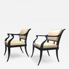 Maison Jansen Maison Jansen Chicest Black Neoclassic Exceptional Pair of Armchairs - 3409766