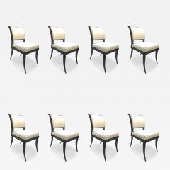 Maison Jansen Maison Jansen Chicest Black Neoclassic Exceptional Set of Eight Dinning Chairs - 3409768
