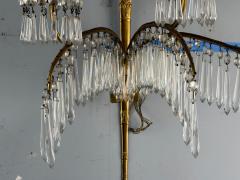 Maison Jansen Maison Jansen Feather Form Wall Sconces Crystal Bronze France 1940s - 4485487
