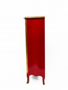 Maison Jansen Maison Jansen French Louis XV Style Red Lacquered Gilt Trimmed Bookcase - 4650441