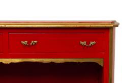 Maison Jansen Maison Jansen French Louis XV Style Red Lacquered Gilt Trimmed Bookcase - 4650442
