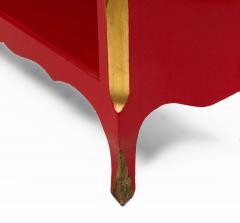 Maison Jansen Maison Jansen French Louis XV Style Red Lacquered Gilt Trimmed Bookcase - 4650445