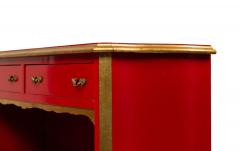 Maison Jansen Maison Jansen French Louis XV Style Red Lacquered Gilt Trimmed Bookcase - 4650446