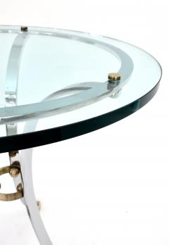 Maison Jansen Maison Jansen Glass Chrome Brass Side Tables in Neoclassical Style - 683781