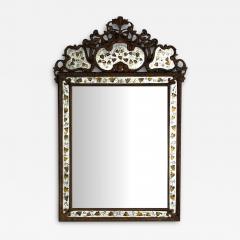 Maison Jansen Maison Jansen Hollywood Regency Eglomise Wall Mirror Gesso Etched Glass - 3883834