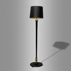 Maison Jansen Maison Jansen Hollywood Regency Floor Lamp Black Lacquer Brass France 1940s - 3957106