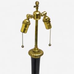 Maison Jansen Maison Jansen Hollywood Regency Floor Lamp Black Lacquer Brass France 1940s - 3957107