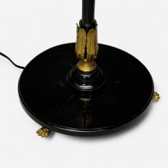 Maison Jansen Maison Jansen Hollywood Regency Floor Lamp Black Lacquer Brass France 1940s - 3957108