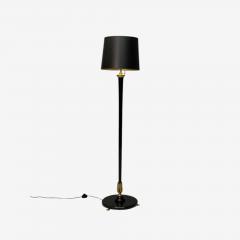 Maison Jansen Maison Jansen Hollywood Regency Floor Lamp Black Lacquer Brass France 1940s - 3957113