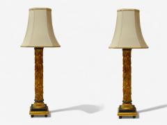 Maison Jansen Maison Jansen Hollywood Regency Giltwood Table Lamps France 1950s - 4202276