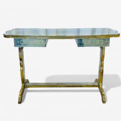 Maison Jansen Maison Jansen Hollywood Regency Vanity Eglomise Glass Silver Leaf 20th C  - 4263887