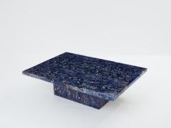 Maison Jansen Maison Jansen Lapis Lazuli marquetry coffee table 1970 - 4011944