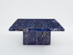 Maison Jansen Maison Jansen Lapis Lazuli marquetry coffee table 1970 - 4011948