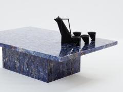 Maison Jansen Maison Jansen Lapis Lazuli marquetry coffee table 1970 - 4011949