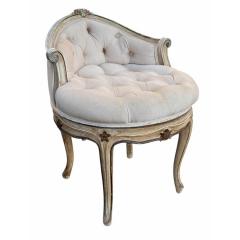 Maison Jansen Maison Jansen Louis XV Style Petite Swivel Vanity Boudoir Chair Stool - 4433067