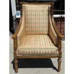Maison Jansen Maison Jansen Louis XVI Style Bergere Chair W Silk Upholstery - 4264793