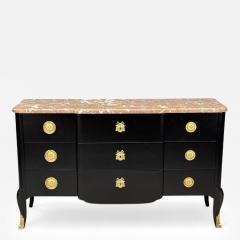 Maison Jansen Maison Jansen Mahogany Bronze Marble Ebonized Commode France 1940s - 4296930
