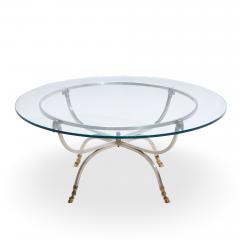 Maison Jansen Maison Jansen Mid Century Round Rams Head Glass Top Coffee Table - 4501393
