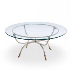 Maison Jansen Maison Jansen Mid Century Round Rams Head Glass Top Coffee Table - 4501394