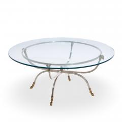 Maison Jansen Maison Jansen Mid Century Round Rams Head Glass Top Coffee Table - 4501395