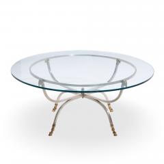 Maison Jansen Maison Jansen Mid Century Round Rams Head Glass Top Coffee Table - 4501396